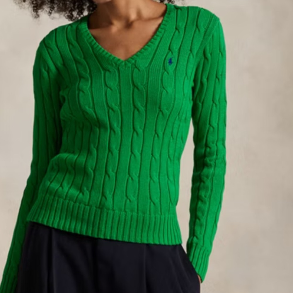 Ralph Lauren Green V-Neck Sweater